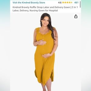 Kindred Bravely Ruffle Strap Labor and Delivery Gown | 3 In 1